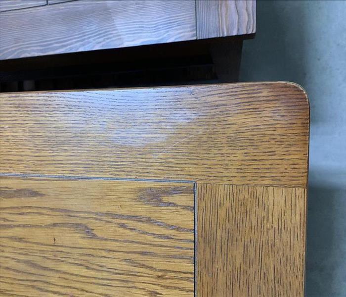 Fixed wooden desk corner